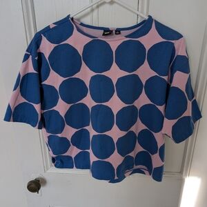 Marimekko Blue and Pink Circle Pattern Tee